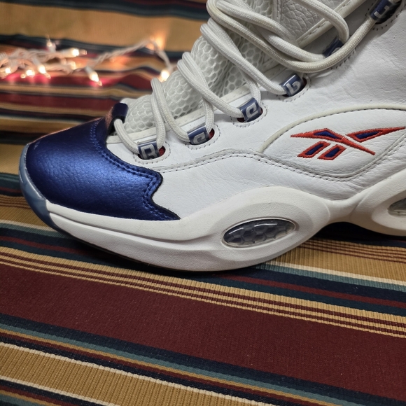 Reebok Allen Iverson Question Mid Blue Toe Basketball Shoes Size 11 1/2 - Picture 5 of 16